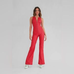 Revice Hollywood Heartthrob / X Mars Red Denim Jumpsuit - Size Medium